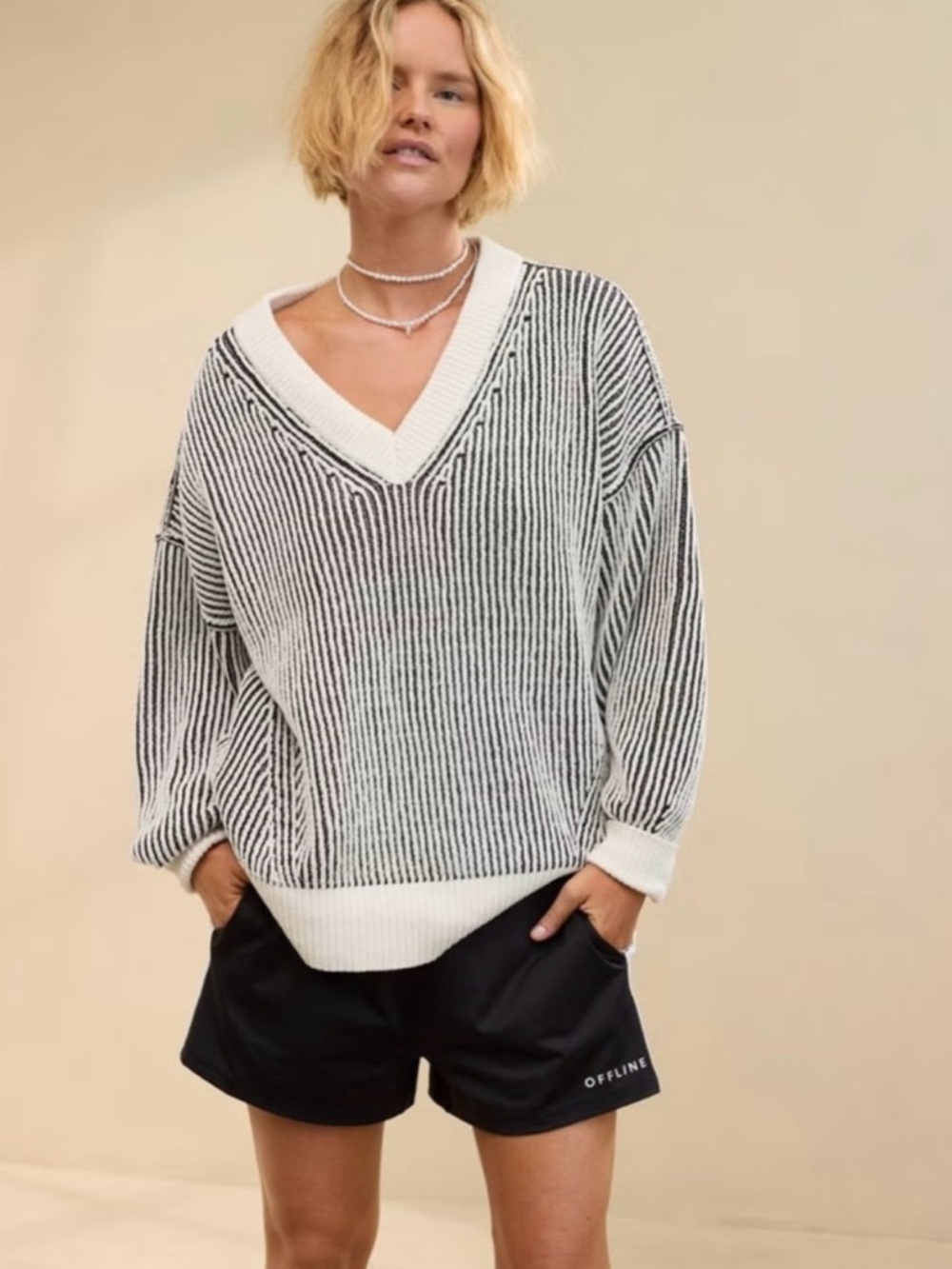 Aerie Beyond Chenille V-Neck Sweater